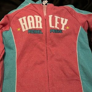 Girls Harley Davidson Zip Up Hoodied med (10-12) the tag was cut out